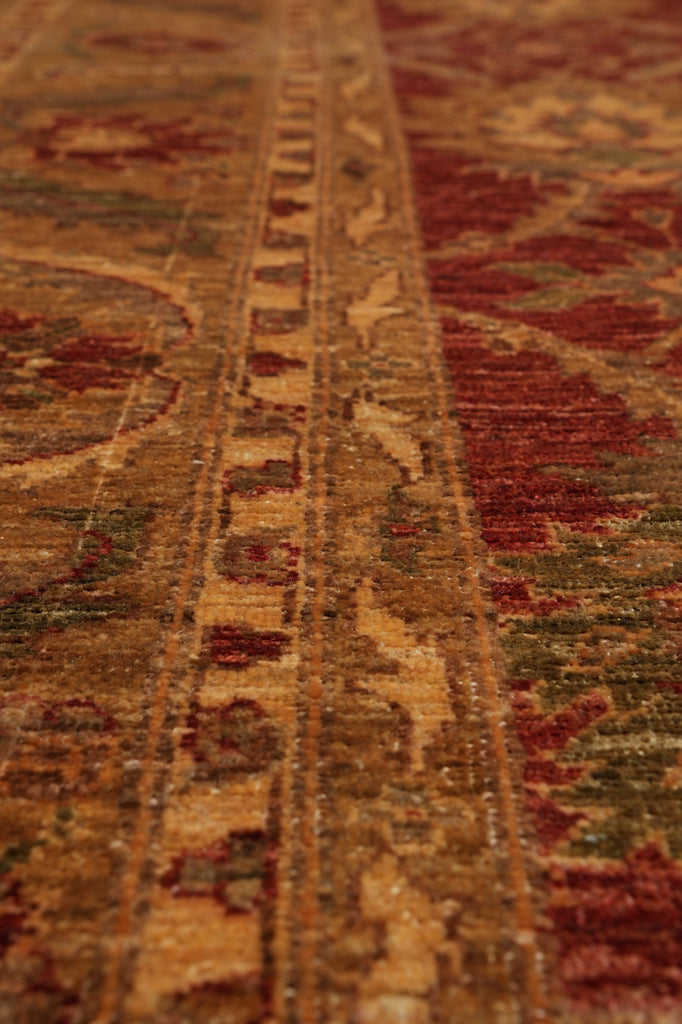 8 x 10 Warm Color Burgundy Gold Quality Hand-Knotted Jaipur Rug #F-5284