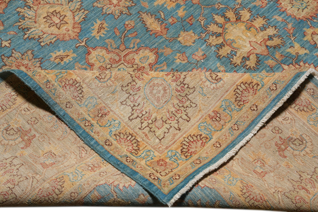 8.2 x 10.3 Blue Zigler Choibi Peshawar Rug Hand-Knotted In Pakistan #F-4334