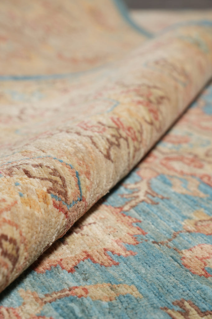 8.2 x 10.3 Blue Zigler Choibi Peshawar Rug Hand-Knotted In Pakistan #F-4334