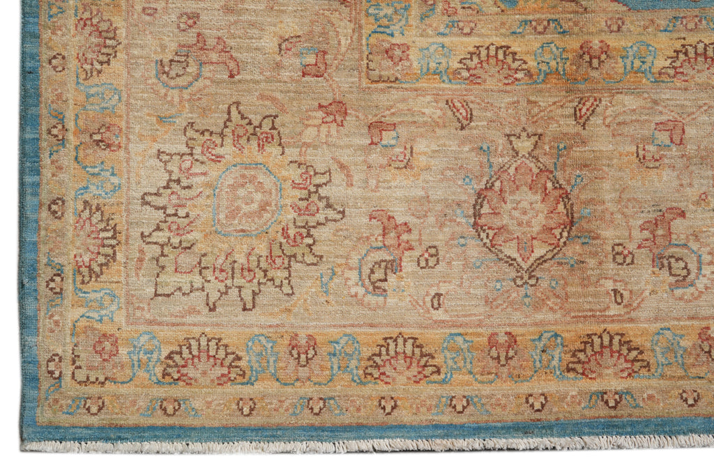 8.2 x 10.3 Blue Zigler Choibi Peshawar Rug Hand-Knotted In Pakistan #F-4334