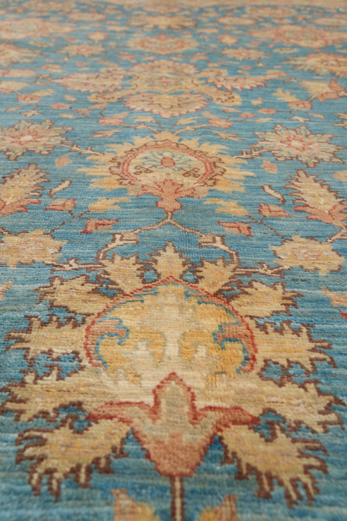 8.2 x 10.3 Blue Zigler Choibi Peshawar Rug Hand-Knotted In Pakistan #F-4334
