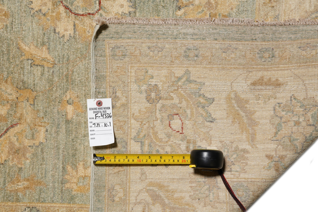 8 x 10 Light Green Zigler Chobi Peshawar Rug #F-4336