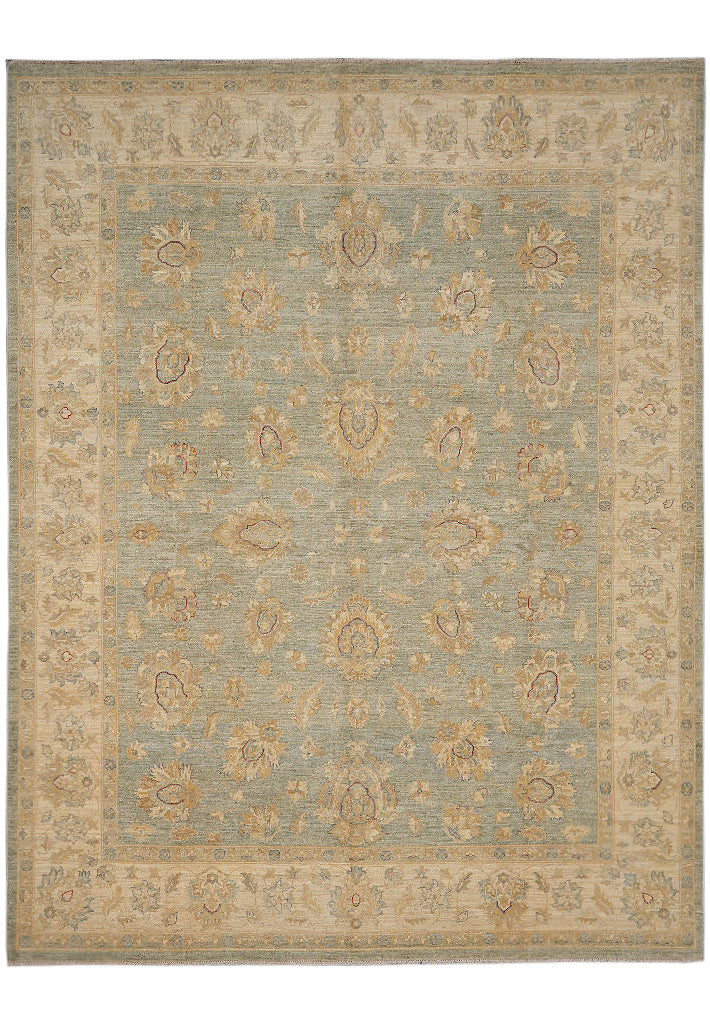 8 x 10 Light Green Zigler Chobi Peshawar Rug #F-4336