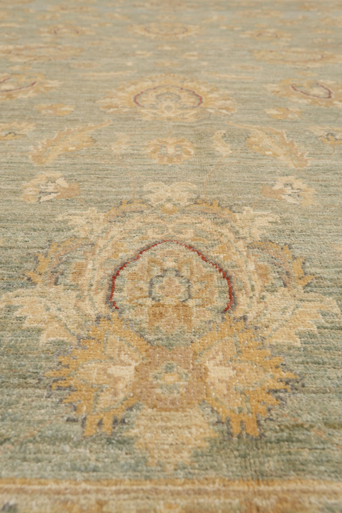 8 x 10 Light Green Zigler Chobi Peshawar Rug #F-4336