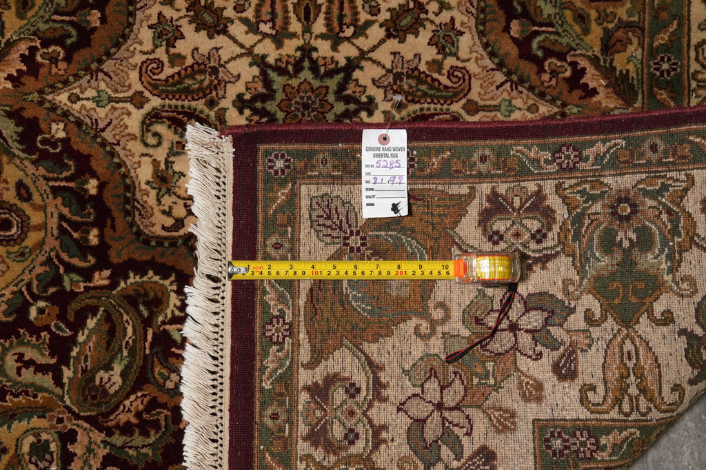8 x 9.8  High Quality Jaipur Rug  New Handmade Carpet Reproduction Burgundy Gold #F-5285