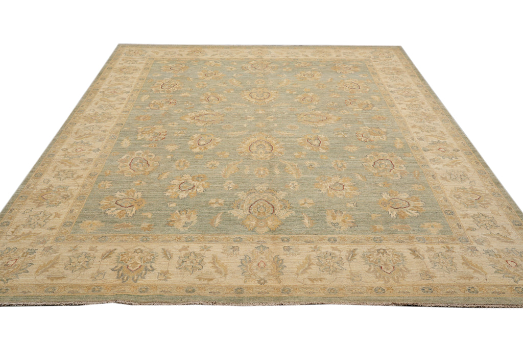 8 x 10 Light Green Zigler Chobi Peshawar Rug #F-4336