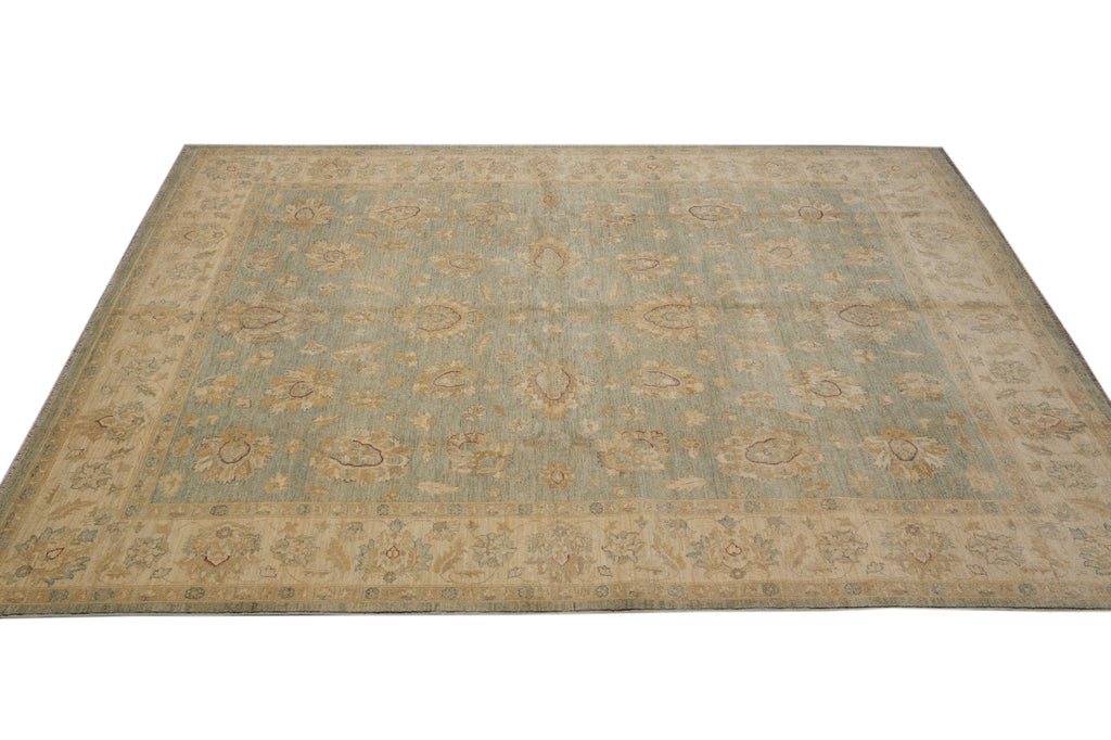 8 x 10 Light Green Zigler Chobi Peshawar Rug #F-4336
