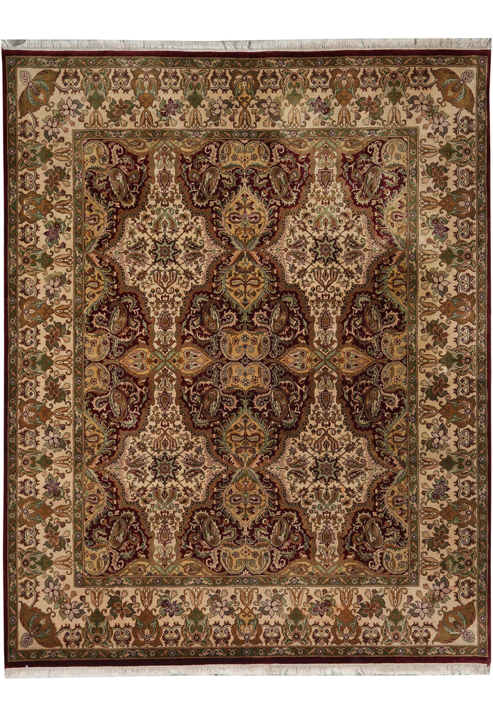 8 x 9.8  High Quality Jaipur Rug  New Handmade Carpet Reproduction Burgundy Gold