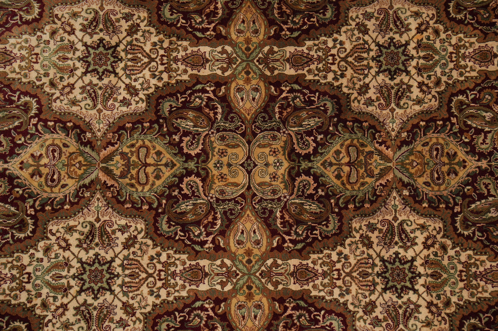 8 x 9.8  High Quality Jaipur Rug  New Handmade Carpet Reproduction Burgundy Gold #F-5285