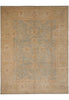 Load image into Gallery viewer, 8 x 10 Neutral Green Chobi Peshawar Carpet Light Aqua Blue #F-4337