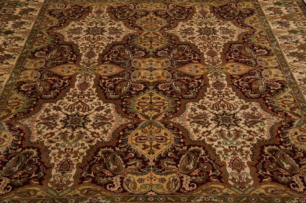 8 x 9.8  High Quality Jaipur Rug  New Handmade Carpet Reproduction Burgundy Gold #F-5285