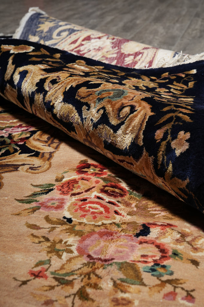 6 x 9 Art Silk French Aubusson Silk Rug ROYAL BLUE #PIX-27503