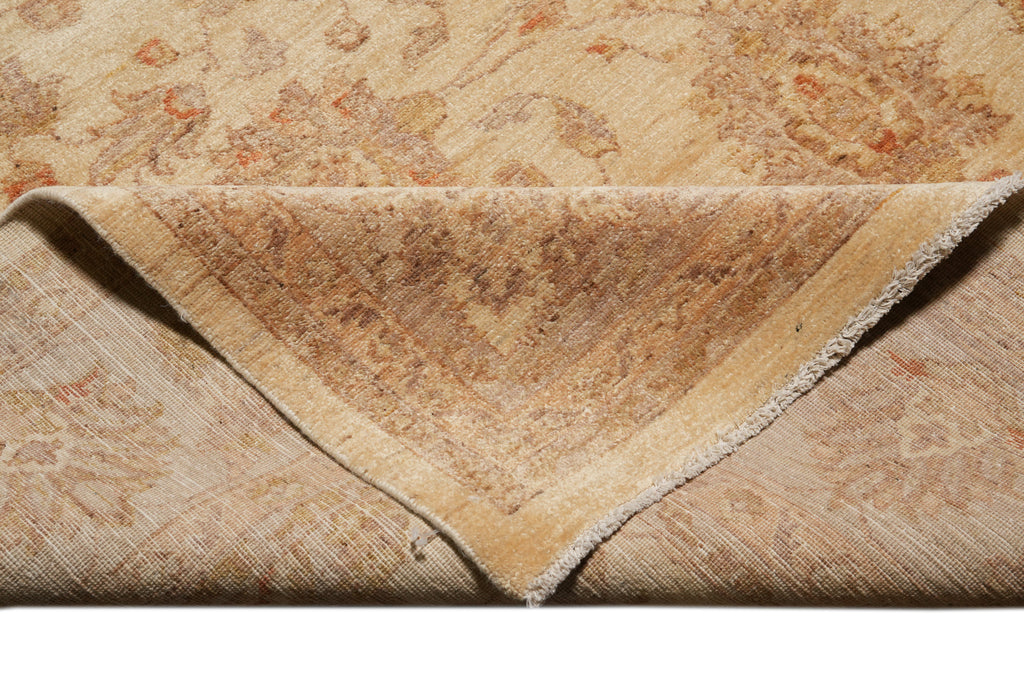 7.9 x 10 Chobi Peshawar Rug Natural Wool Beige Sage Green #F-4339