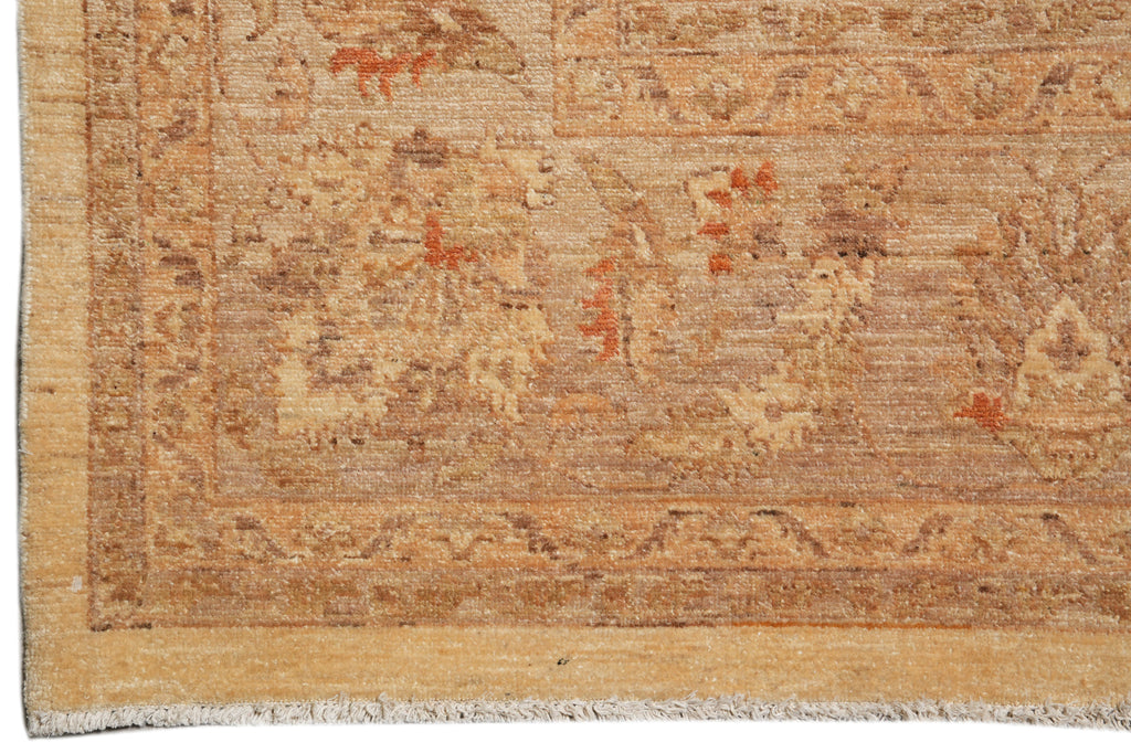 7.9 x 10 Chobi Peshawar Rug Natural Wool Beige Sage Green #F-4339