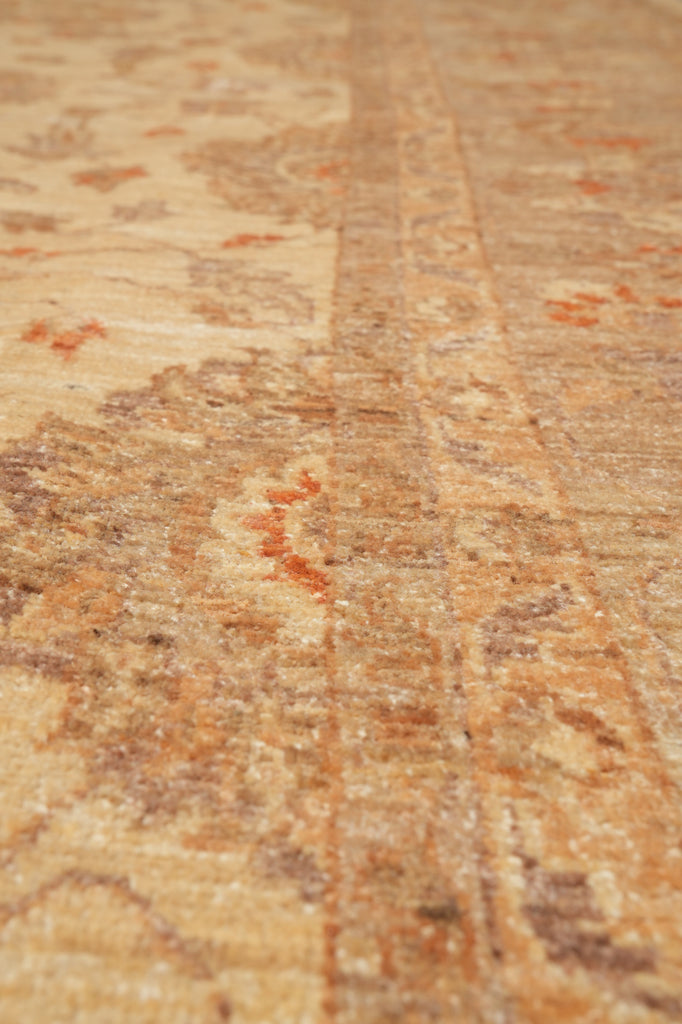 7.9 x 10 Chobi Peshawar Rug Natural Wool Beige Sage Green #F-4339