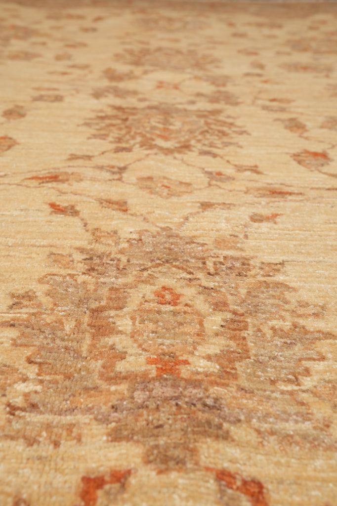 7.9 x 10 Chobi Peshawar Rug Natural Wool Beige Sage Green #F-4339