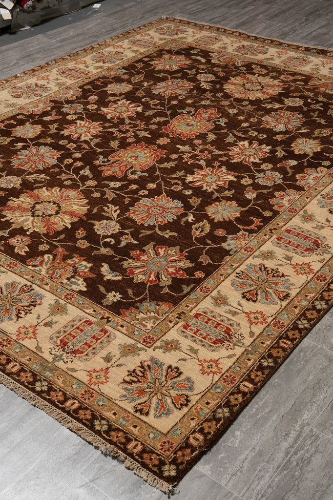 8 x 10 Beautiful Quality Natural Wool Chobi Peshawar Zigler Rug #F-5281