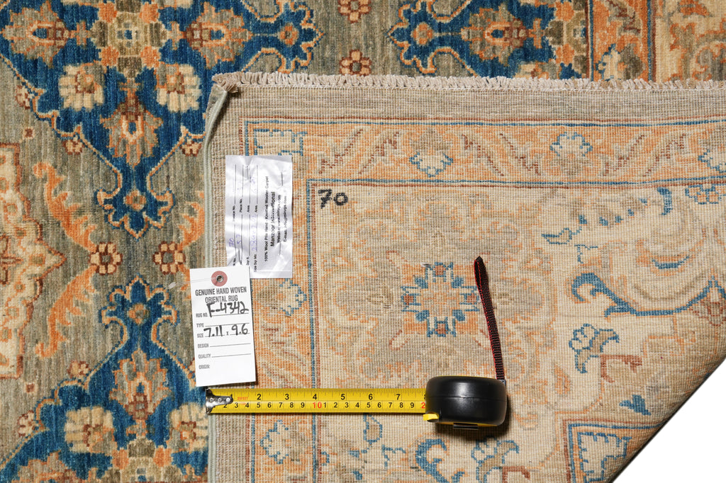 8 x 9.6 Fine Quality Wool Zigler Chobi Peshawar Rug Blue #F-4342