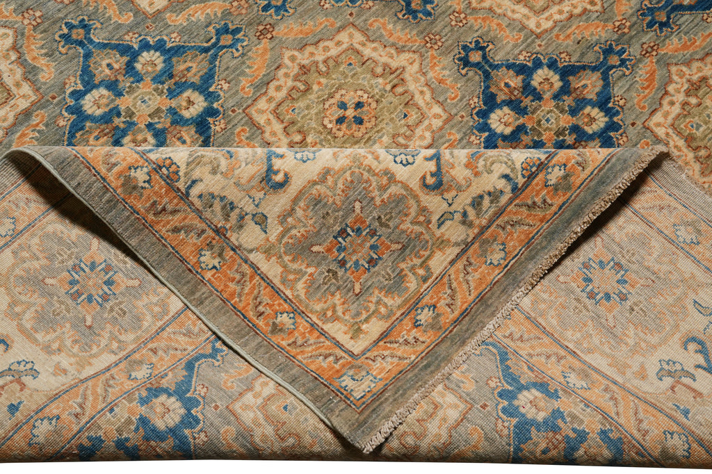 8 x 9.6 Fine Quality Wool Zigler Chobi Peshawar Rug Blue #F-4342