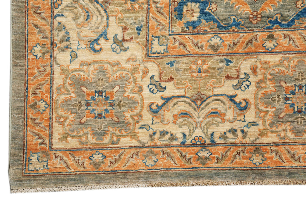 8 x 9.6 Fine Quality Wool Zigler Chobi Peshawar Rug Blue #F-4342