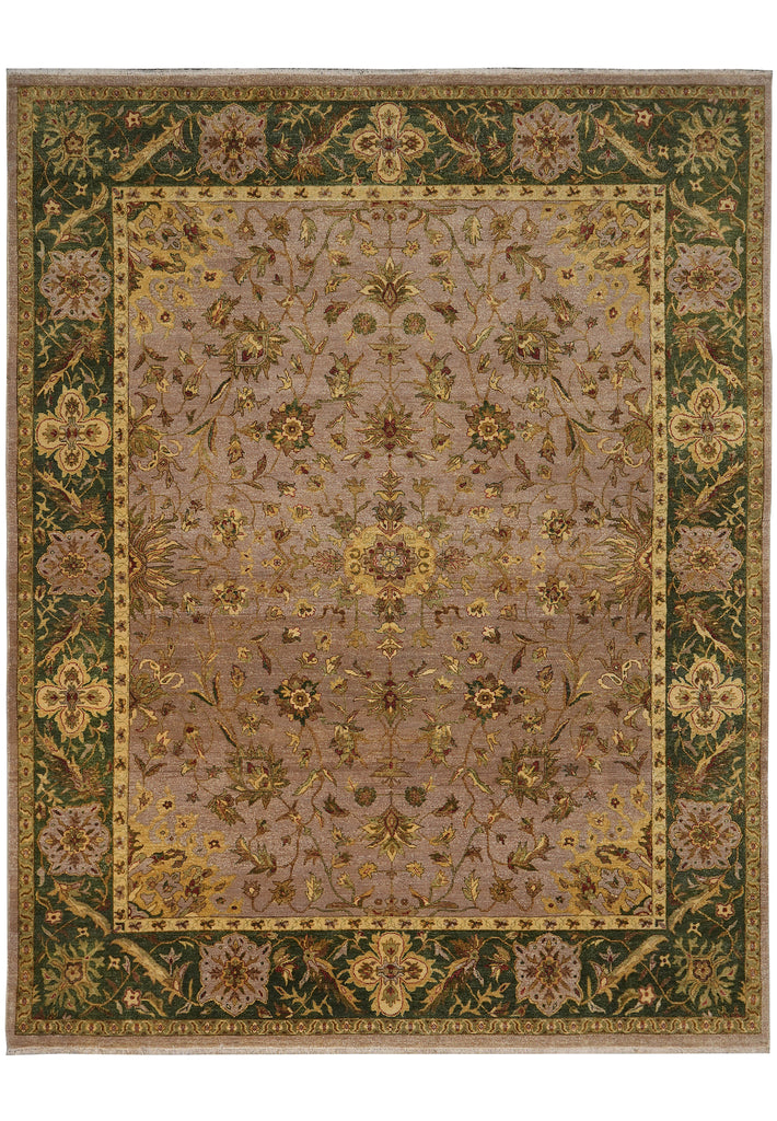 9 x 12.7 Quality Handmade Agra Rug Brown Green