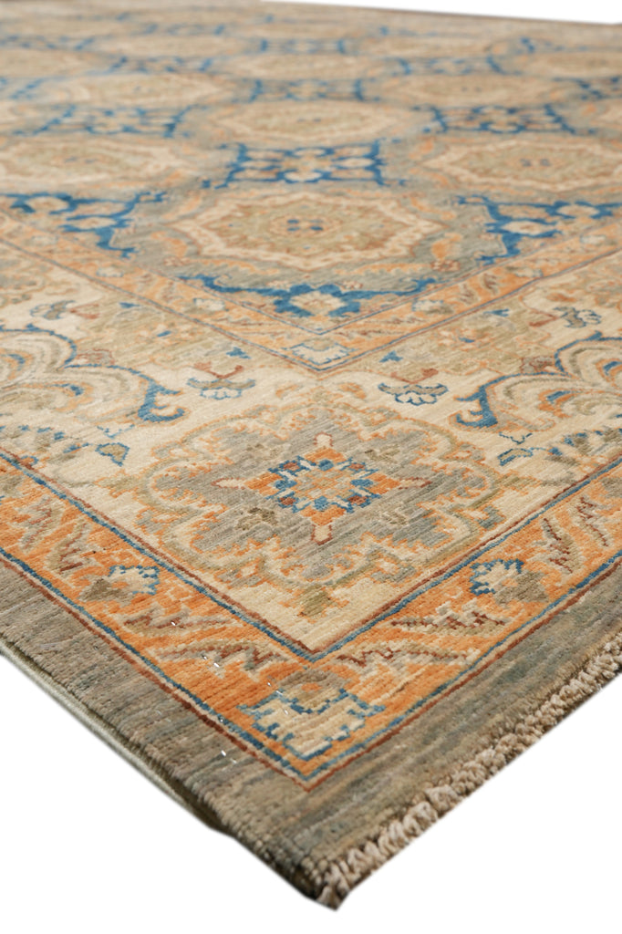 8 x 9.6 Fine Quality Wool Zigler Chobi Peshawar Rug Blue #F-4342