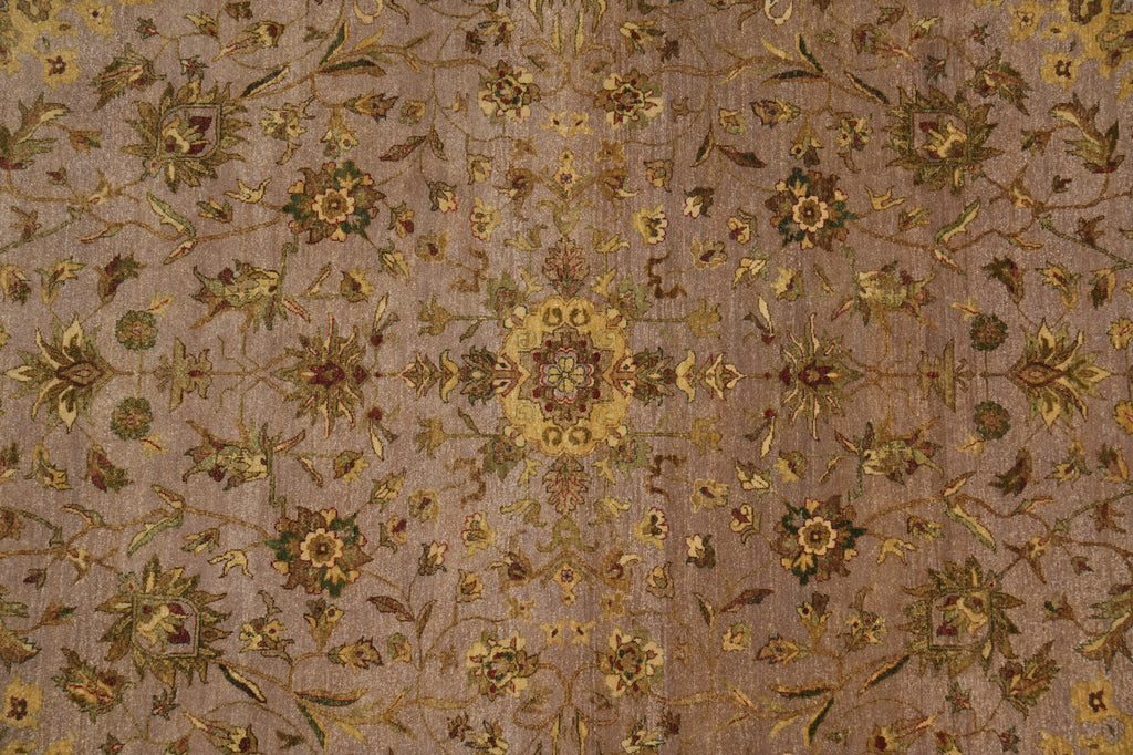 9 x 12.7 Quality Handmade Agra Rug Brown Green #LA-52928