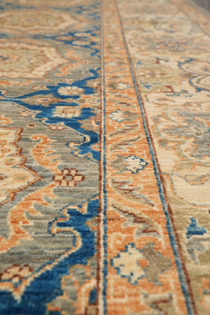 8 x 9.6 Fine Quality Wool Zigler Chobi Peshawar Rug Blue #F-4342