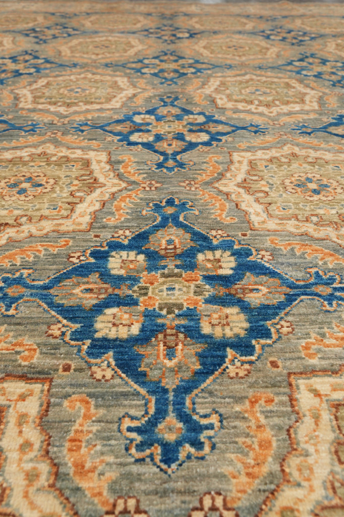 8 x 9.6 Fine Quality Wool Zigler Chobi Peshawar Rug Blue #F-4342