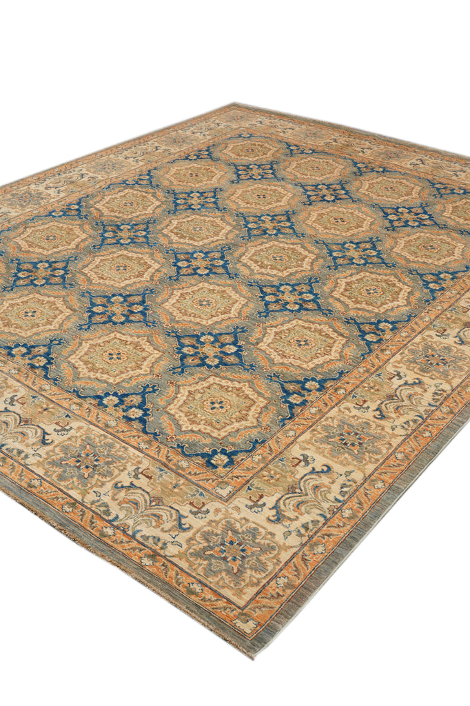 8 x 9.6 Fine Quality Wool Zigler Chobi Peshawar Rug Blue #F-4342