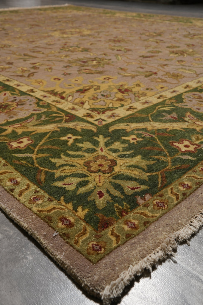 9 x 12.7 Quality Handmade Agra Rug Brown Green #LA-52928