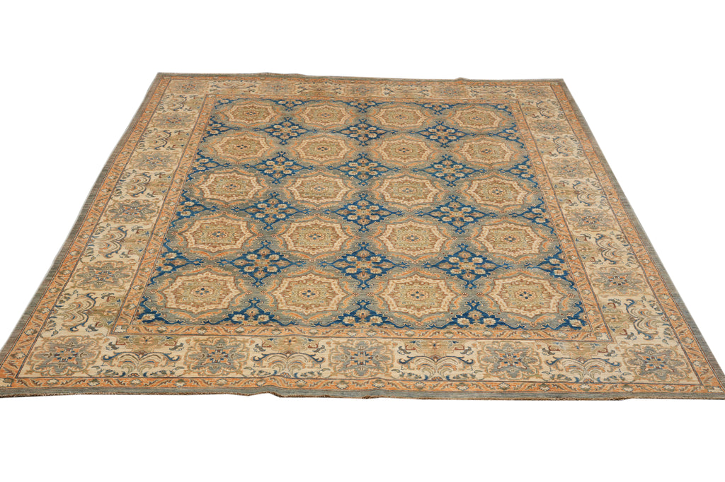 8 x 9.6 Fine Quality Wool Zigler Chobi Peshawar Rug Blue #F-4342