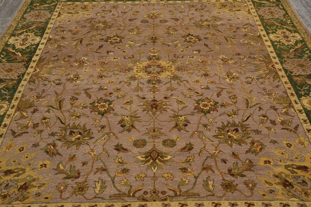 9 x 12.7 Quality Handmade Agra Rug Brown Green #LA-52928