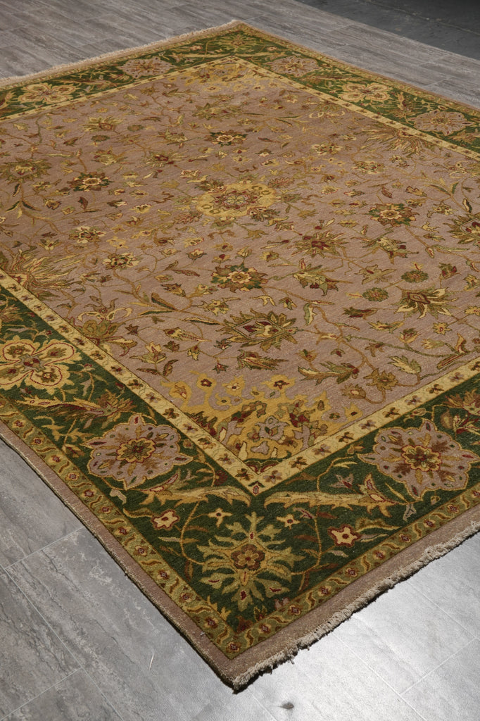 9 x 12.7 Quality Handmade Agra Rug Brown Green #LA-52928