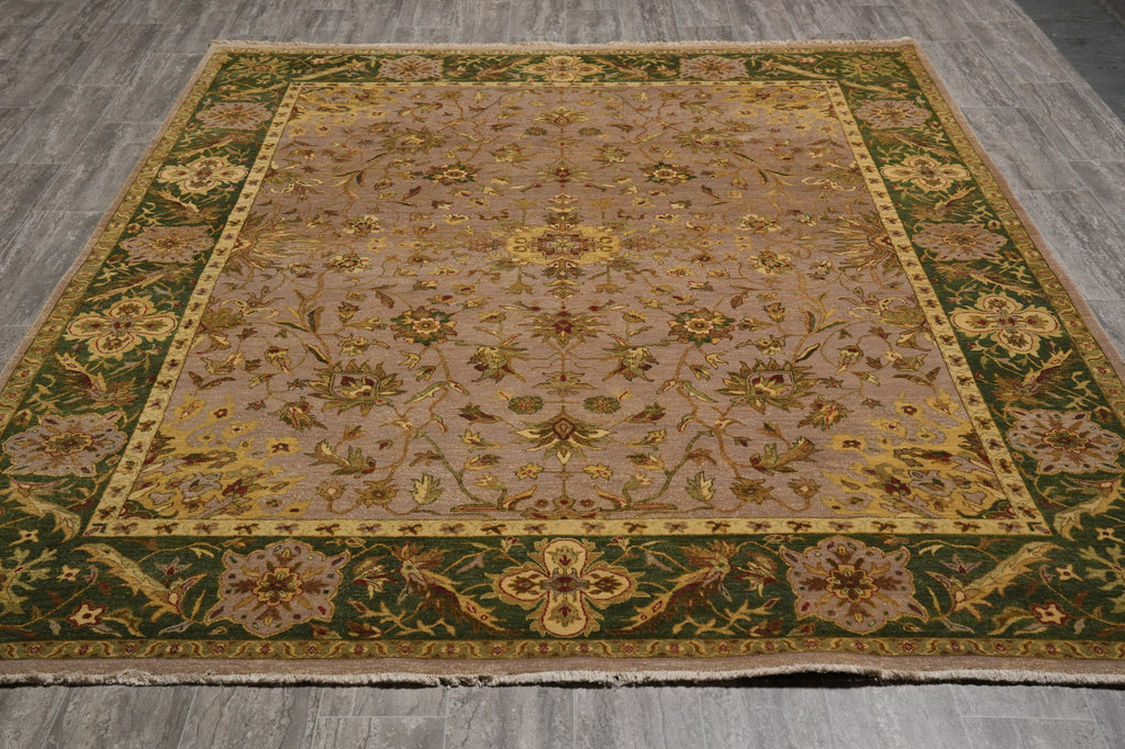9 x 12.7 Quality Handmade Agra Rug Brown Green #LA-52928