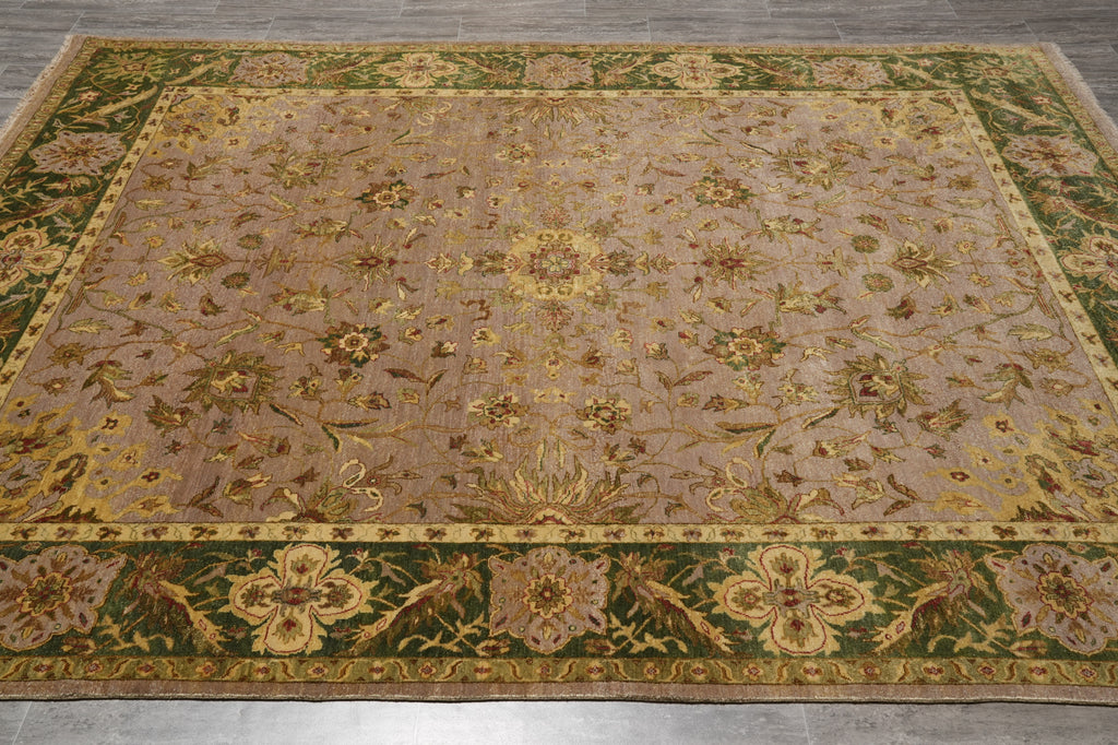 9 x 12.7 Quality Handmade Agra Rug Brown Green #LA-52928