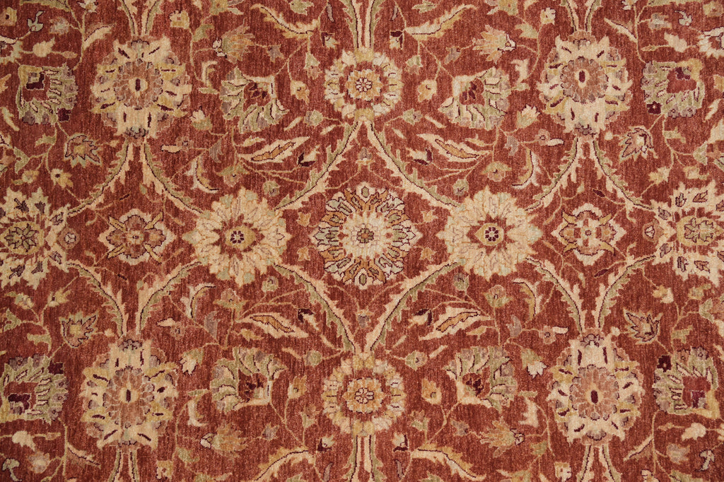 8 x 10 Quality Natural Wool Handmade Chobi Zigler Rug Rust Green Gold #PIX-8453