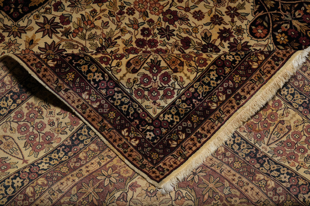 10 x 13.9 Kermanshah Rug Finer Kashmir Wool Finer Hand-Knotted 200 KPSI - Beige #5068