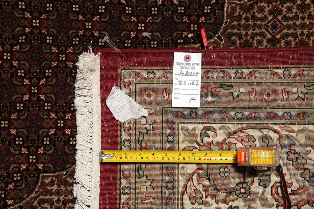 8 x 10 High Quality Wool and Silk Handmade Mahi Herati Tabriz Rug #PIX-80207