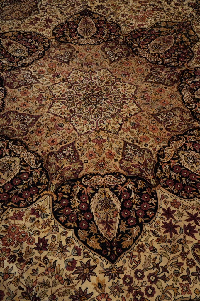 10 x 13.9 Kermanshah Rug Finer Kashmir Wool Finer Hand-Knotted 200 KPSI - Beige #5068