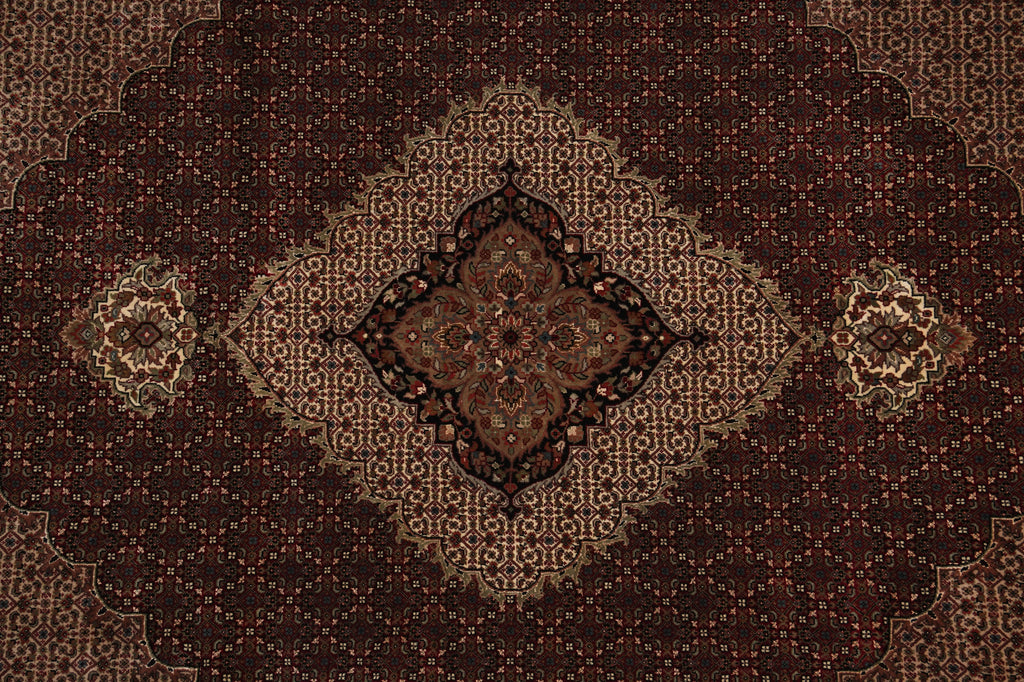 8 x 10 High Quality Wool and Silk Handmade Mahi Herati Tabriz Rug #PIX-80207