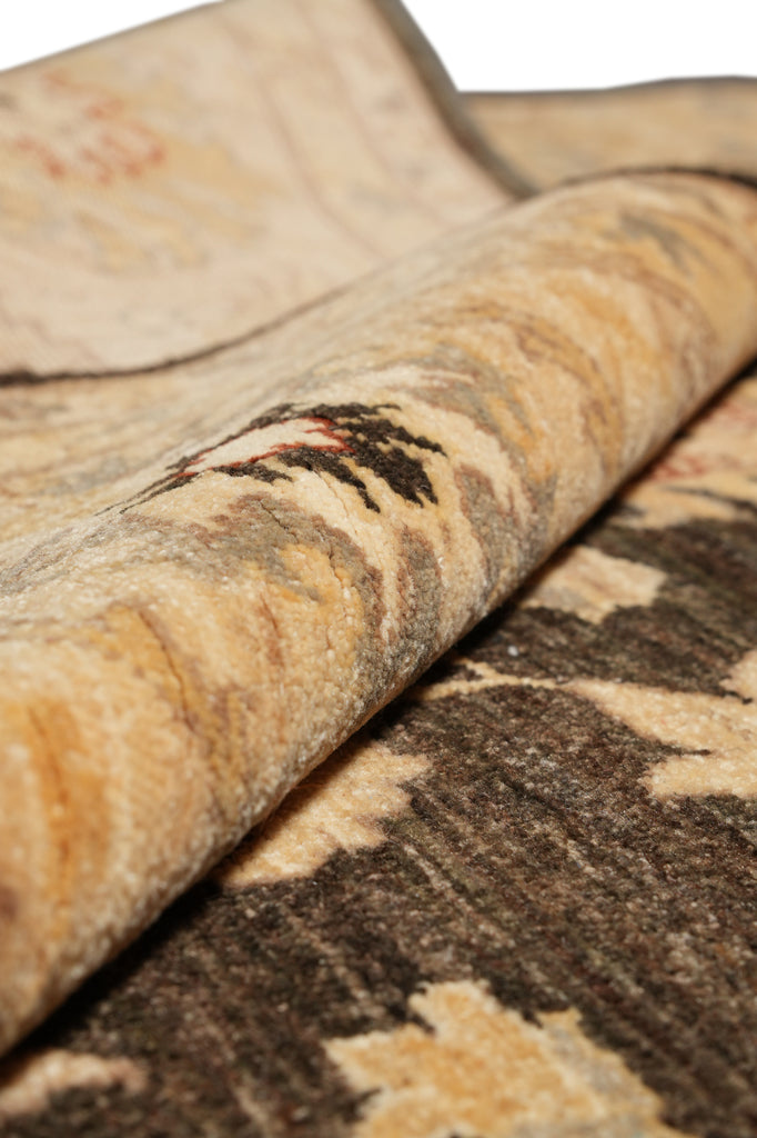 8.2 x 9.9 Chobi Peshawar Carpet Hand-knotted In Pakistan Dark Brown #F-4345