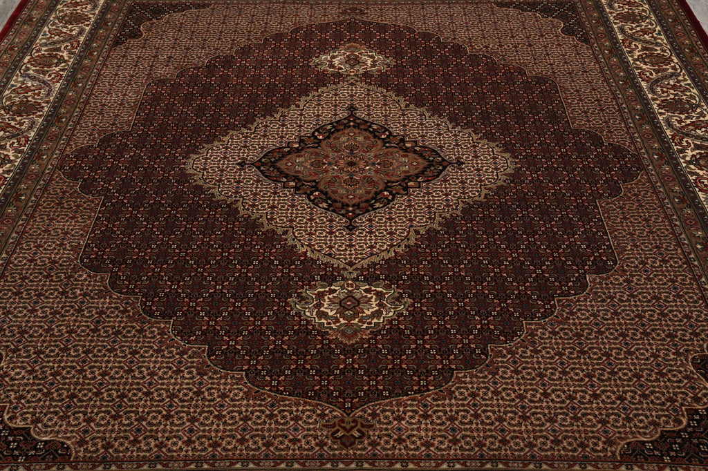 8 x 10 High Quality Wool and Silk Handmade Mahi Herati Tabriz Rug #PIX-80207