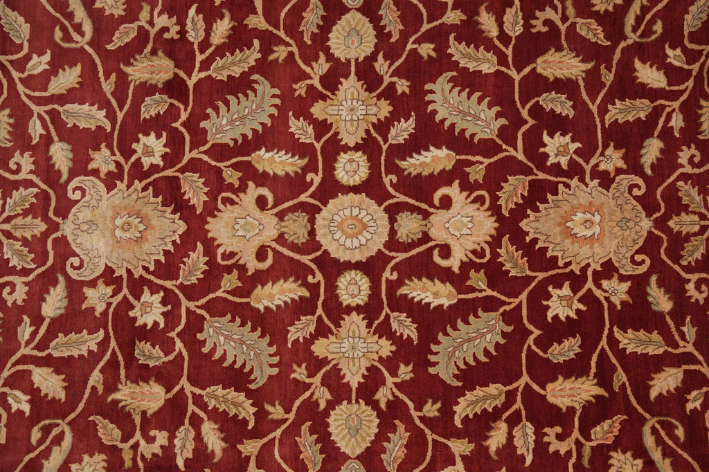 8 x 10 Natural Quality Wool Handmade Peshawar Chobi Rug  Burgundy Green #PIX-10156