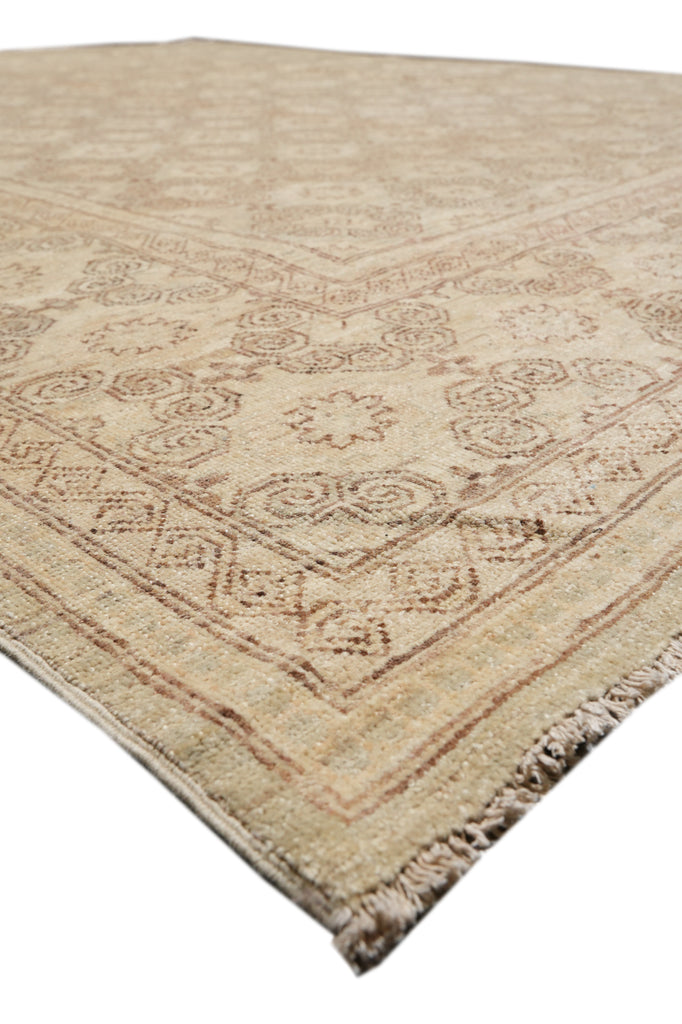 8.1 x 9.5 New Zigler Chobi Peshawar Rug  Hand-knotted in Pakistan Neutral #F-4346