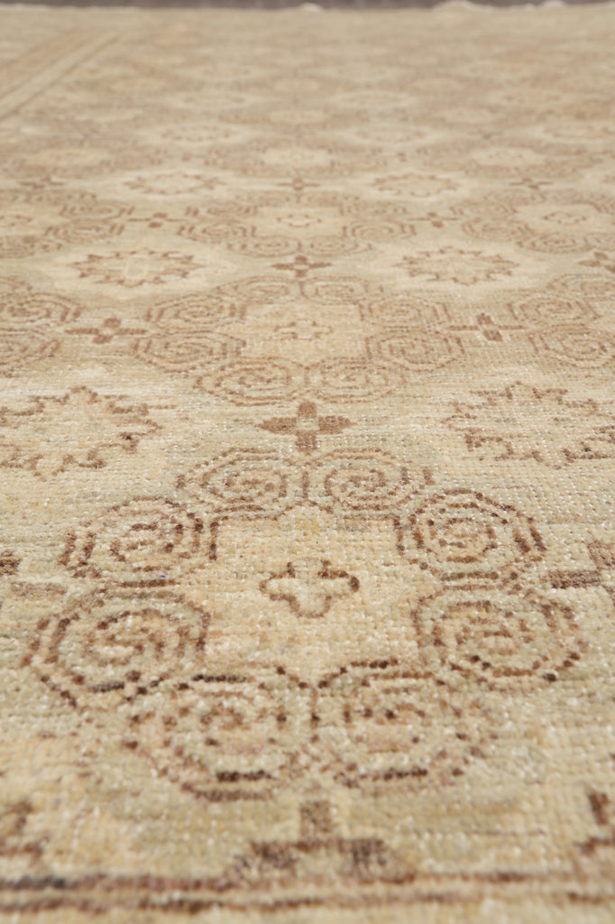 8.1 x 9.5 New Zigler Chobi Peshawar Rug  Hand-knotted in Pakistan Neutral #F-4346