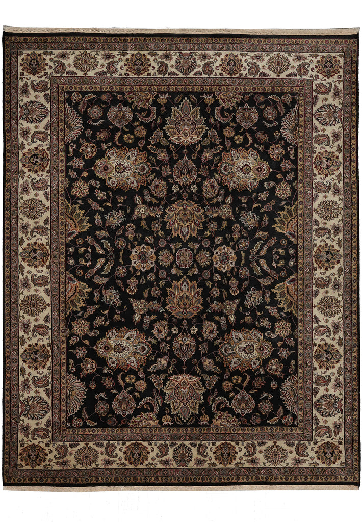 8 x 10 Black Ivory Quality Jaipur Rug
