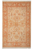 Load image into Gallery viewer, A traditional oriental-style area rug with an intricate floral and medallion pattern in warm orange and beige tones, shown flat against a white background.