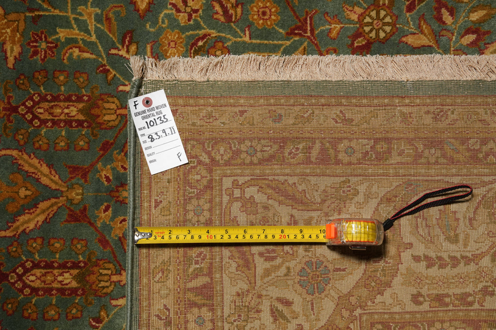 8.3 x 10 Green Gold Quality Handmade Agra Rug #PIX-10135