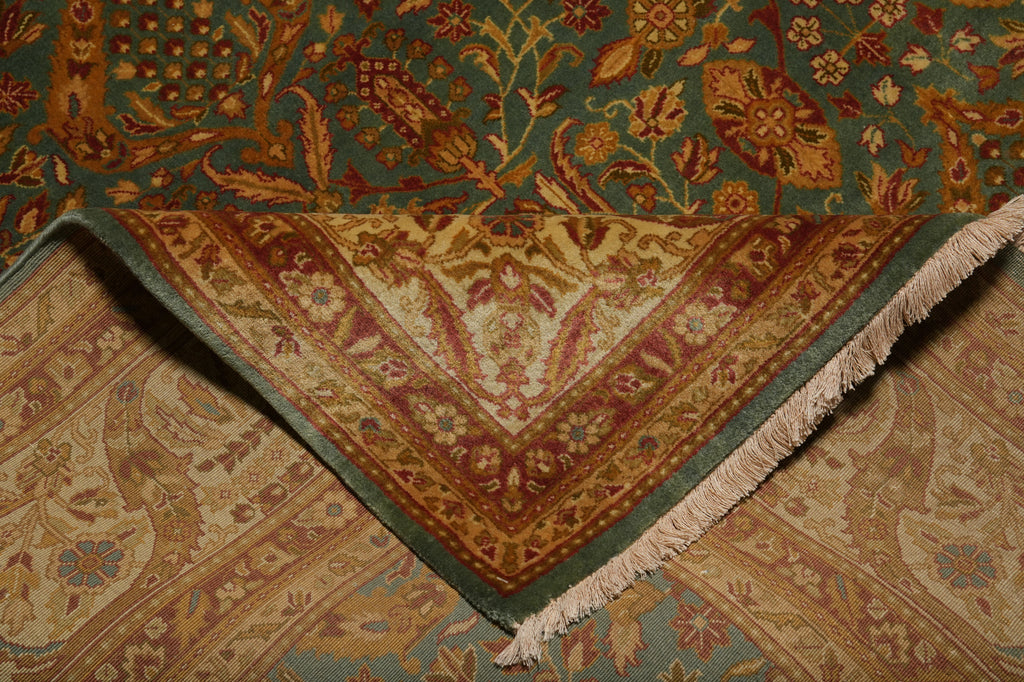 8.3 x 10 Green Gold Quality Handmade Agra Rug #PIX-10135